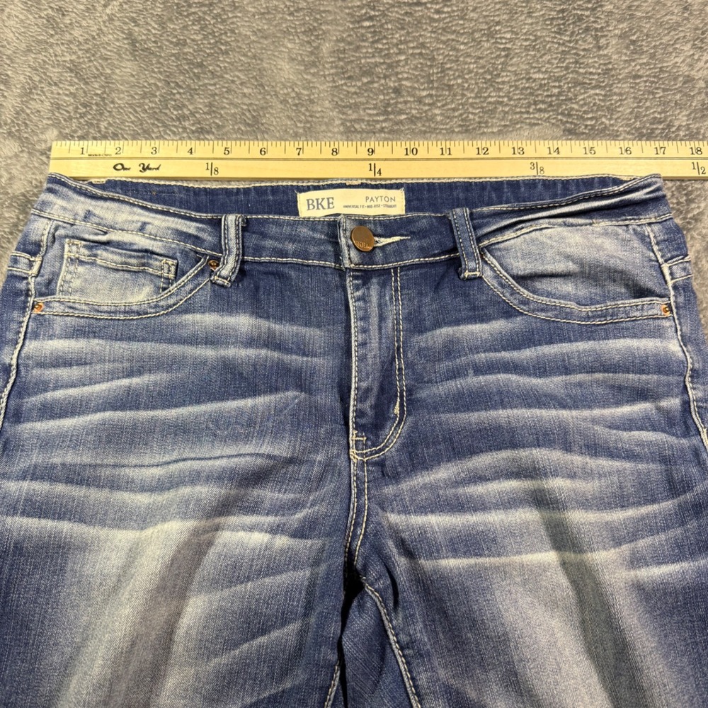 BKE Payton Straight Leg Jeans Womens 31x31.5 Medium Wash Mid Rise Stretch Denim - Picture 4 of 8